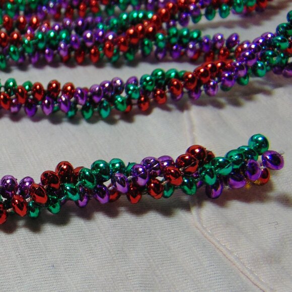 Multicolor (Red, Green, Purple) & Twisted Garland, 2 strands, 9 feet each - Picture 1 of 3